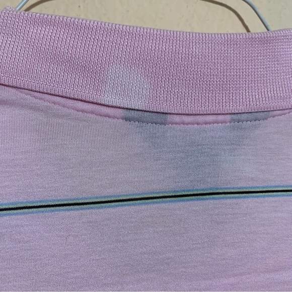 Brooks Brothers Polo T-Shirt Mens Striped Pink Short Sleeve Size XL - Picture 6 of 13